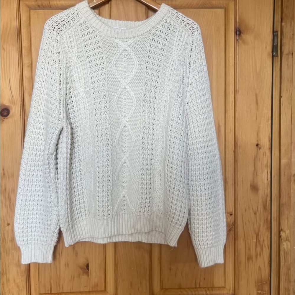 Claudie Pierlot White Irish Knit Sweater
